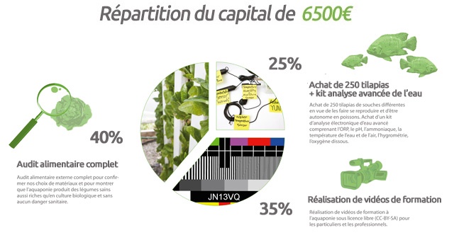 Répartition du capital de la campagne de financement participatif