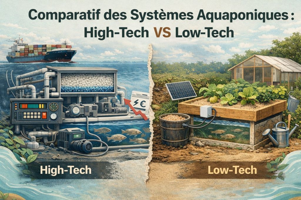 Aquaponie High-tech versus aquaponie Low-tech